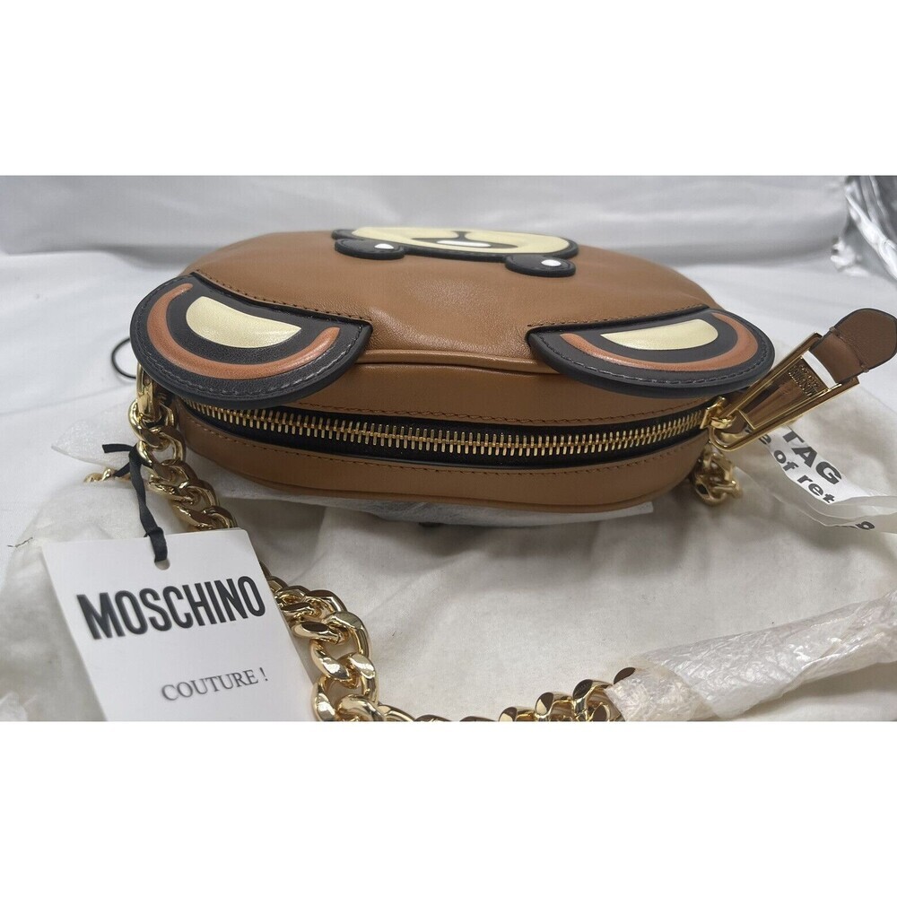 Moschino Teddy Bear Face Leather Shoulder Bag New - Picture 10 of 16